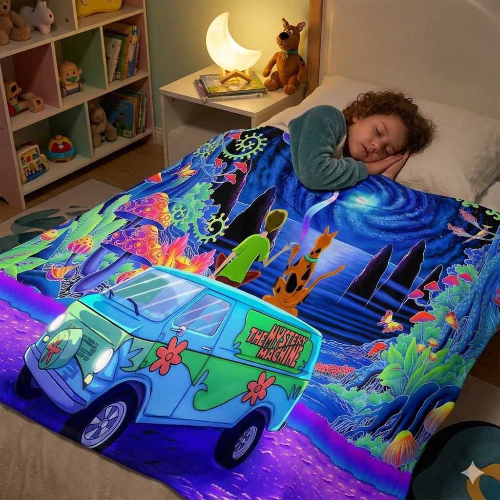 Trippy Mushroom Forest Tapestry scooby
