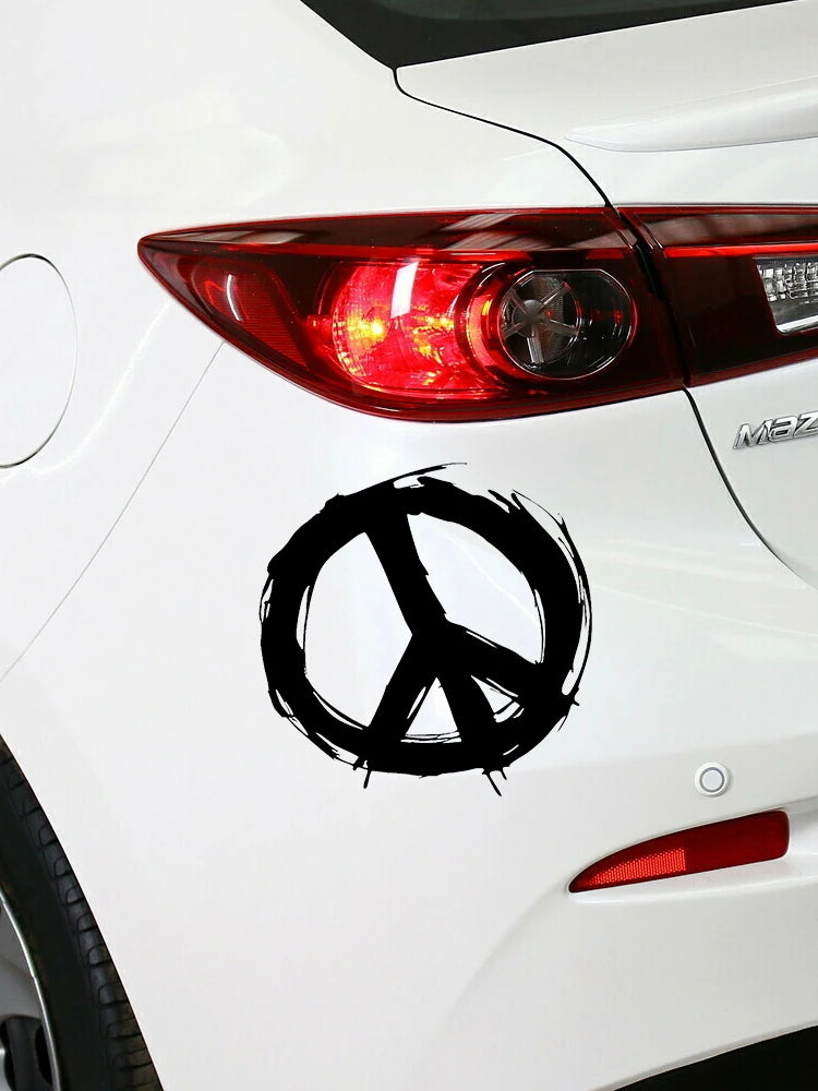 Peace Sign Die-Cut Vinyl Decal Car Sticker Waterproof Auto Decors on Car Body Bumper Rear Window Laptop Choose Size #S60249