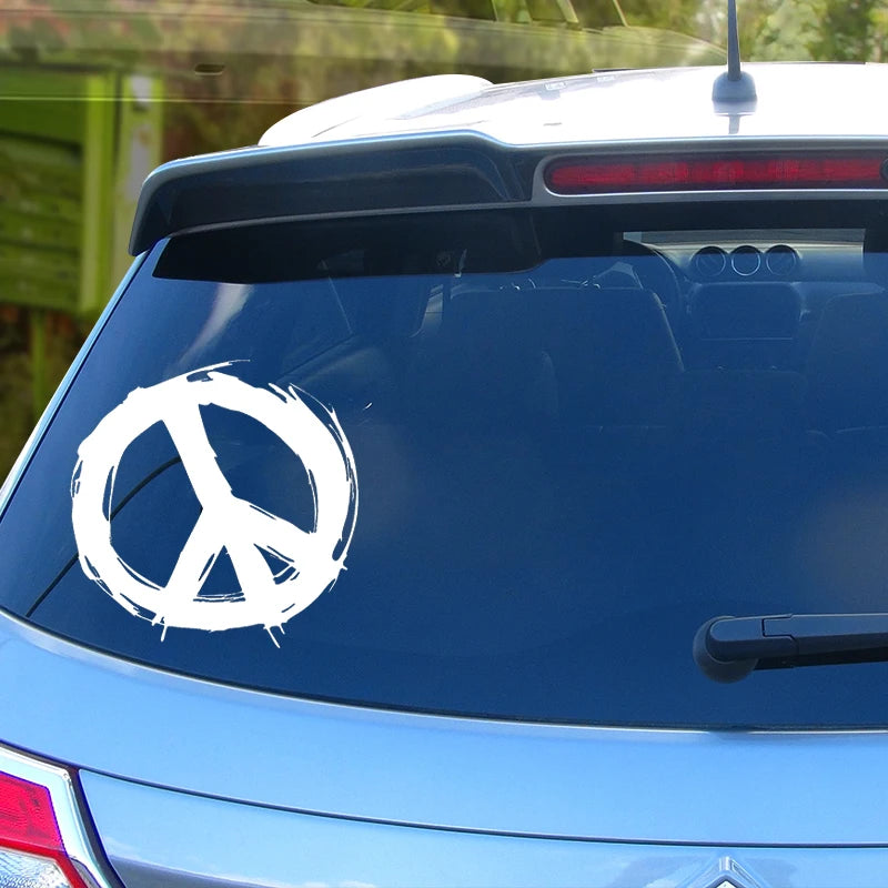 Peace Sign Die-Cut Vinyl Decal Car Sticker Waterproof Auto Decors on Car Body Bumper Rear Window Laptop Choose Size #S60249