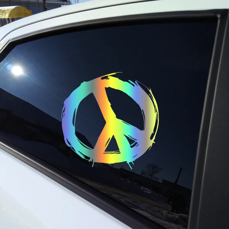 Peace Sign Die-Cut Vinyl Decal Car Sticker Waterproof Auto Decors on Car Body Bumper Rear Window Laptop Choose Size #S60249