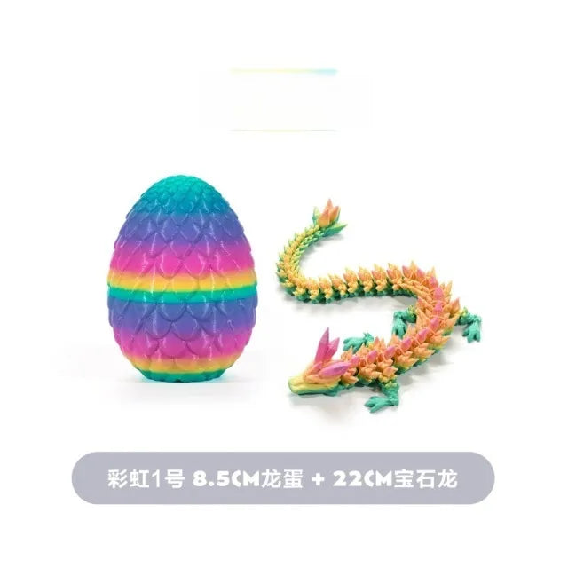 Cute 3D Printed Chinese Dragon Surprise Egg Movable Joint Articulated Dragon Mini Desktop Decoration Collectible Craft Gift