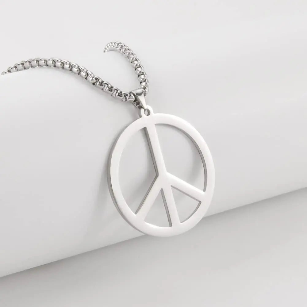 Peace Necklace Peace Sign Symbol Pendant Necklace Chain Necklace for Hippie Party Dressing Accessories Jewelry for Women Men