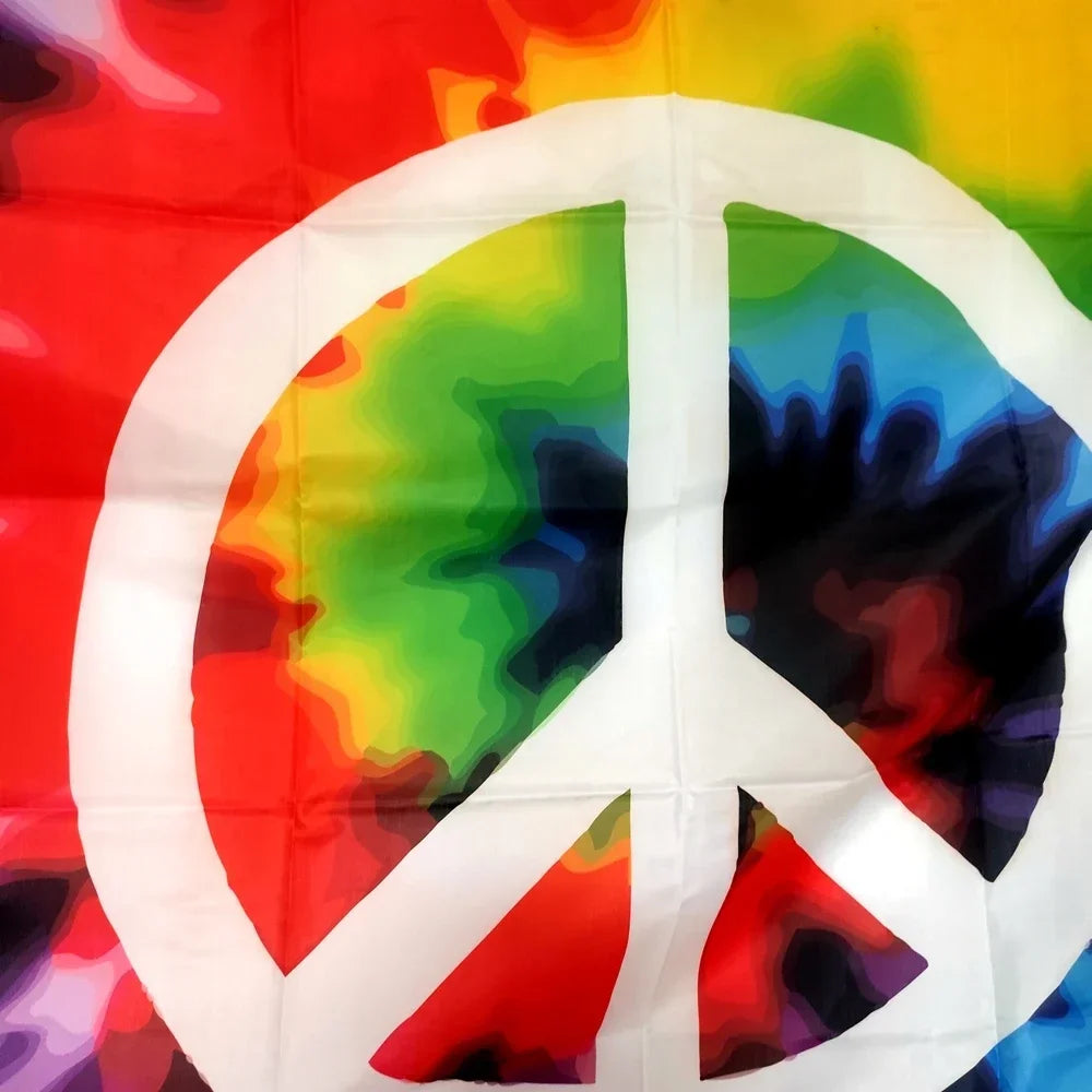 Peace Flag 90x150cm Durable Polyester Outdoor/Indoor Decor for Parties, Gardens - World Peace Day Festival Decoration