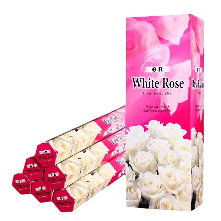 Y 120 Sticks Indian Incense White Rose Meditation Yoga Bedroom Household Incense Hotel Purifying Air Deodorization Aromatherapy