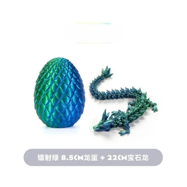 Cute 3D Printed Chinese Dragon Surprise Egg Movable Joint Articulated Dragon Mini Desktop Decoration Collectible Craft Gift