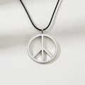 Hippie Stainless Steel Silver Peace Sign Pendant Necklace for Men Women Trendy Jewelry Gift