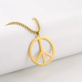 Peace Necklace Peace Sign Symbol Pendant Necklace Chain Necklace for Hippie Party Dressing Accessories Jewelry for Women Men