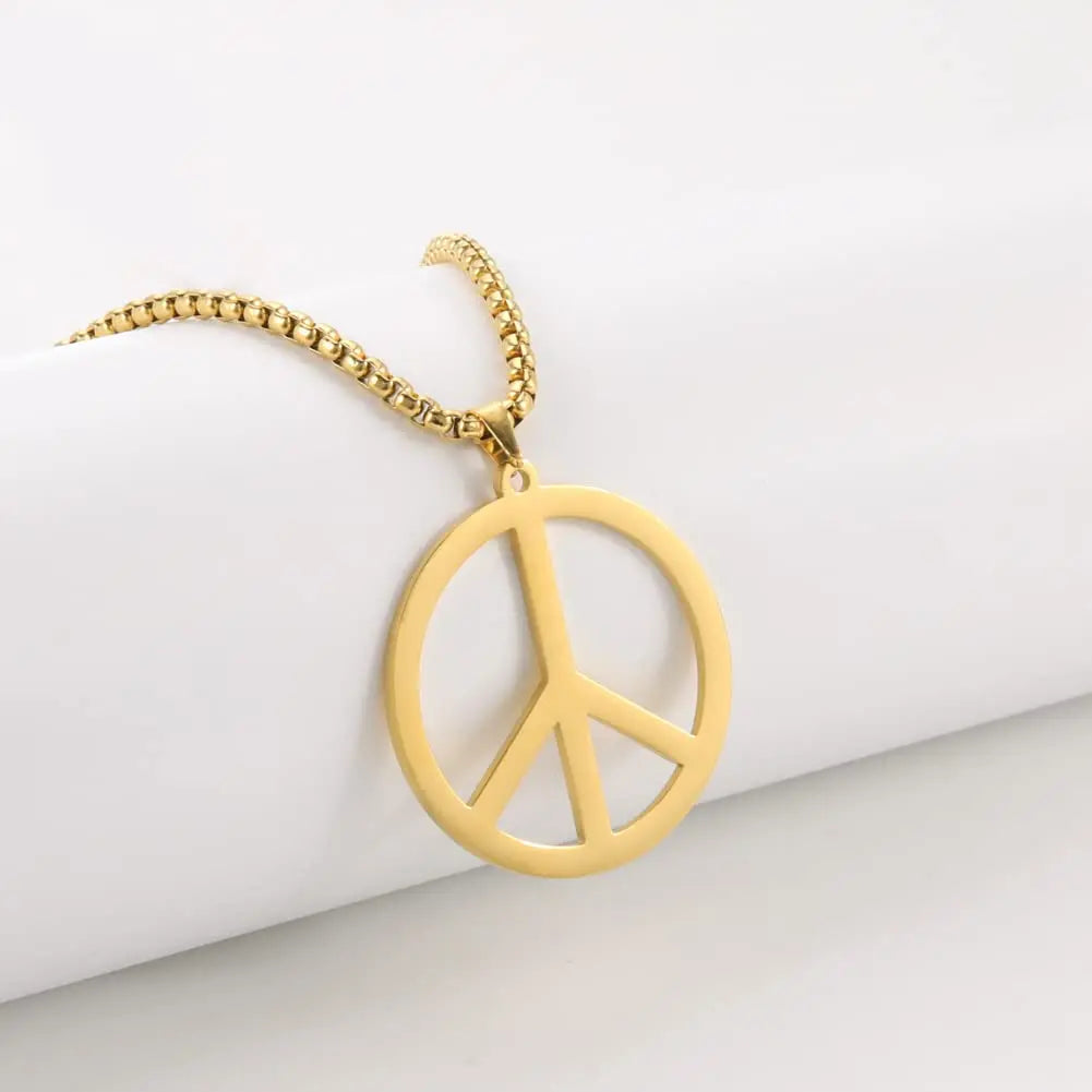Peace Necklace Peace Sign Symbol Pendant Necklace Chain Necklace for Hippie Party Dressing Accessories Jewelry for Women Men