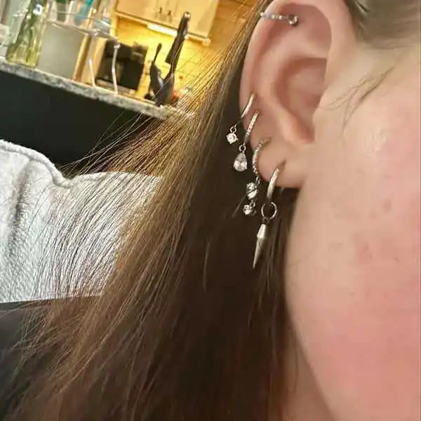 Punk Rivet Earring,Korean Jewelry,Hippie Accessory,Gothic Rock,Y2k,Sharp Spike Charm,Avant-garde,Design Sense,Ear Hoop For Women