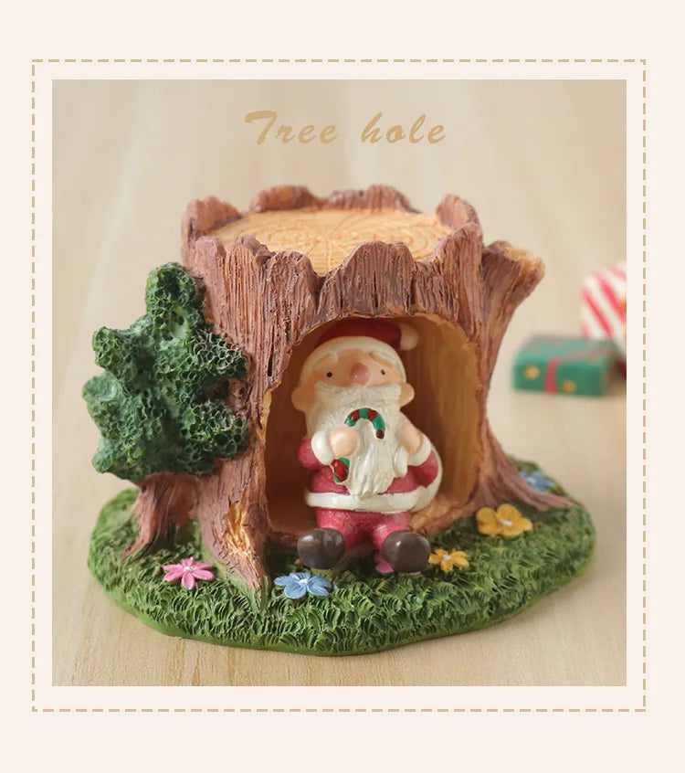 Cute Grassland Tree Hole Decoration Creative Micro Landscape Cartoon Ins Home Decoration Resin Crafts Home Decor Fairy Garden