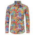 Men's Long Sleeves Shirts  Hippie 70s Disco Hip Hop Button Flower Retro Long Sleeve Shirt New Men'S Casual Blouse Unisex Tops