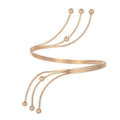 Upper Arm Bracelet Metal Coil Swirl Spiral Shape Armband Cuff Fashion Simple Arm Bangle Armlet Adjustable for Women Girl