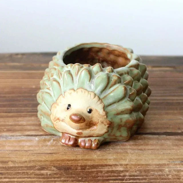 Hedgehog-shaped Ceramic Kiln Glaze Planter (1pc) - Garden Succulent Pot, Cute Bonsai Flower Pot, Decoration