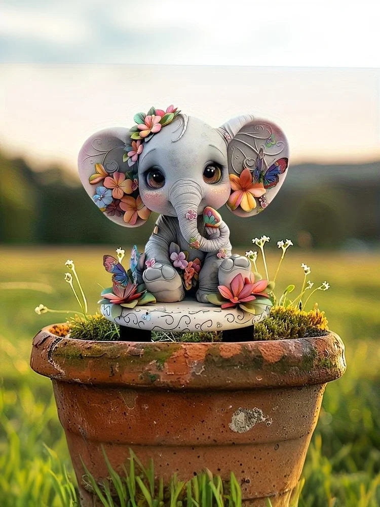 1PC Cute Strawberry Hedgehog Garden Decoration 2D Flat Acrylic Ground Insert With Classic Spring Elements