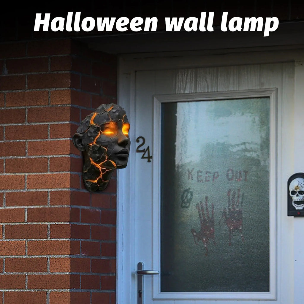 Halloween Lava Stone Skull Lamp Skull Desk Lamp with Spooky Led Light for Halloween Party Mantel Decoration Unique Room Accent