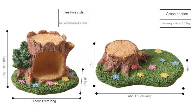 Cute Grassland Tree Hole Decoration Creative Micro Landscape Cartoon Ins Home Decoration Resin Crafts Home Decor Fairy Garden