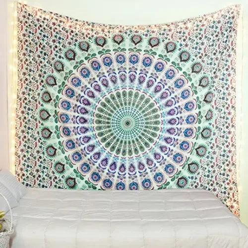 Hippie Mandala Tapestrys India Bohemian Psychedelic Bedding Decor Tapestry Aesthetic Vintage Wall Tapestry Art Tapestry Tapiz