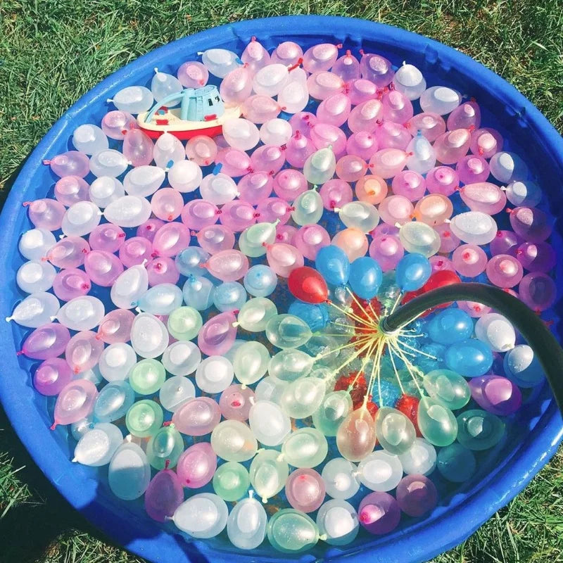 Automatic Fill Water Balloons (111Pcs): Rapid Fill Water Bombs, Self-Tie Splash Balls, Summer Outdoor Activity, Party Fun