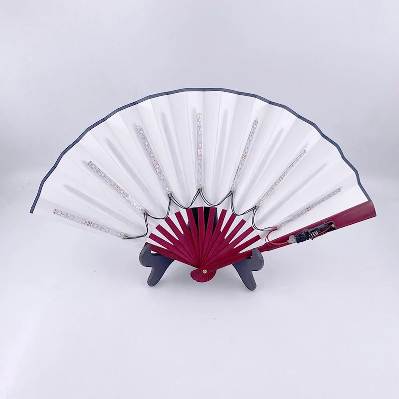 Holiday Carnival party lighting supplies  LED neon light rave fan  folding luminous fan wedding hand fan glowing in the party