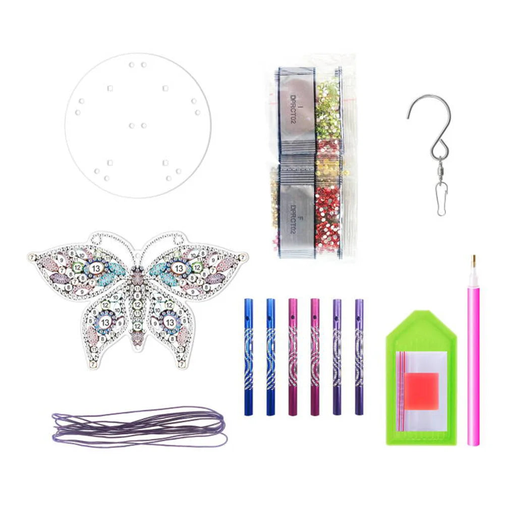 Acrylic Wind Chime Bell Pendant Diamond Painting Wind Chimes Special Shape DIY Rhinestones Wind Chime Kit for Home Garden Window