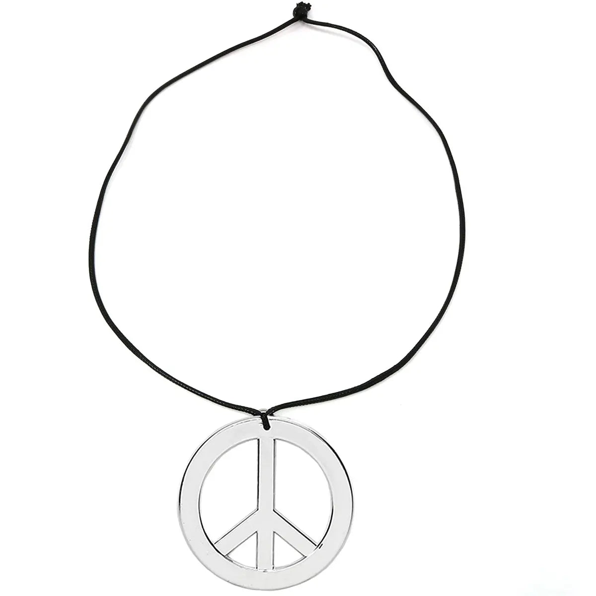 Hippie Stainless Steel Silver Peace Sign Pendant Necklace for Men Women Trendy Jewelry Gift