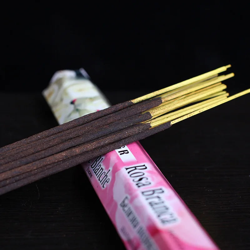 Y 120 Sticks Indian Incense White Rose Meditation Yoga Bedroom Household Incense Hotel Purifying Air Deodorization Aromatherapy