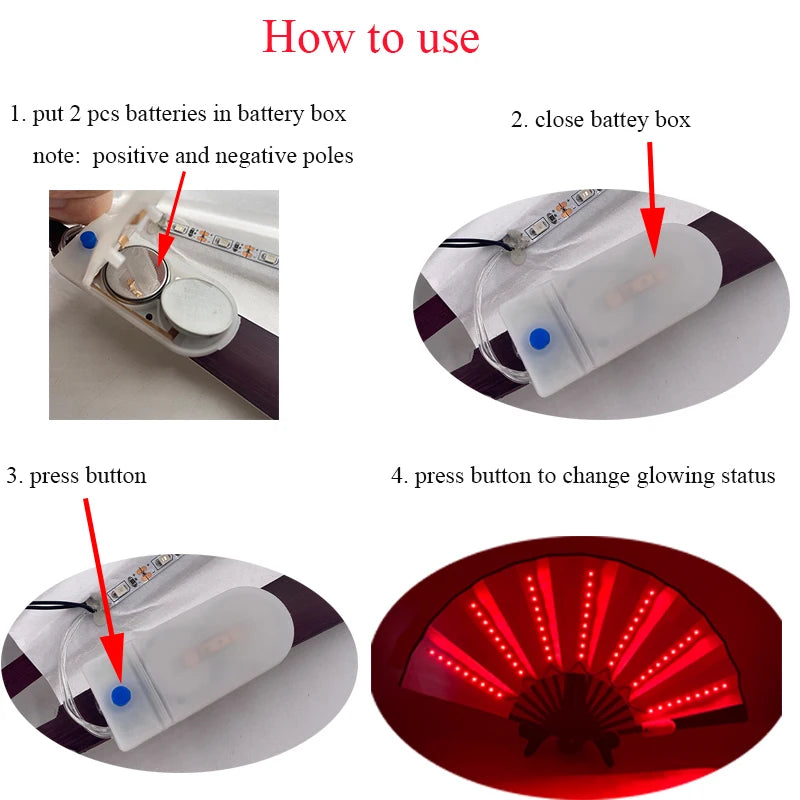 Holiday Carnival party lighting supplies  LED neon light rave fan  folding luminous fan wedding hand fan glowing in the party