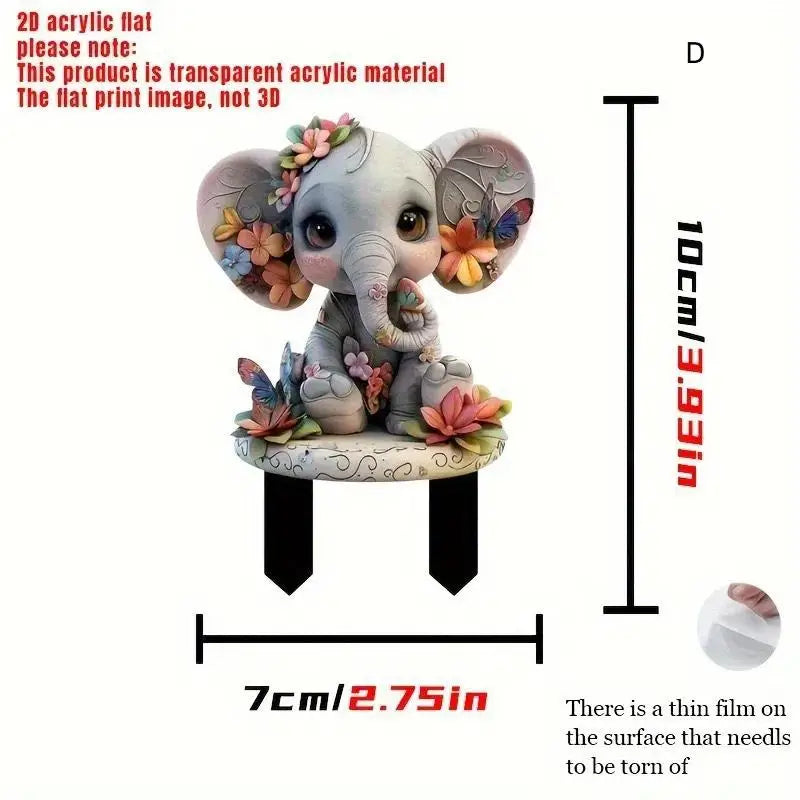 1PC Cute Strawberry Hedgehog Garden Decoration 2D Flat Acrylic Ground Insert With Classic Spring Elements