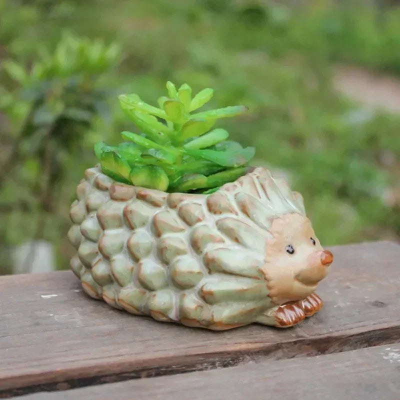 Hedgehog-shaped Ceramic Kiln Glaze Planter (1pc) - Garden Succulent Pot, Cute Bonsai Flower Pot, Decoration