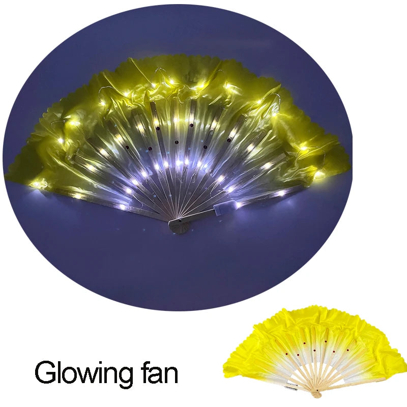 Holiday Carnival party lighting supplies  LED neon light rave fan  folding luminous fan wedding hand fan glowing in the party