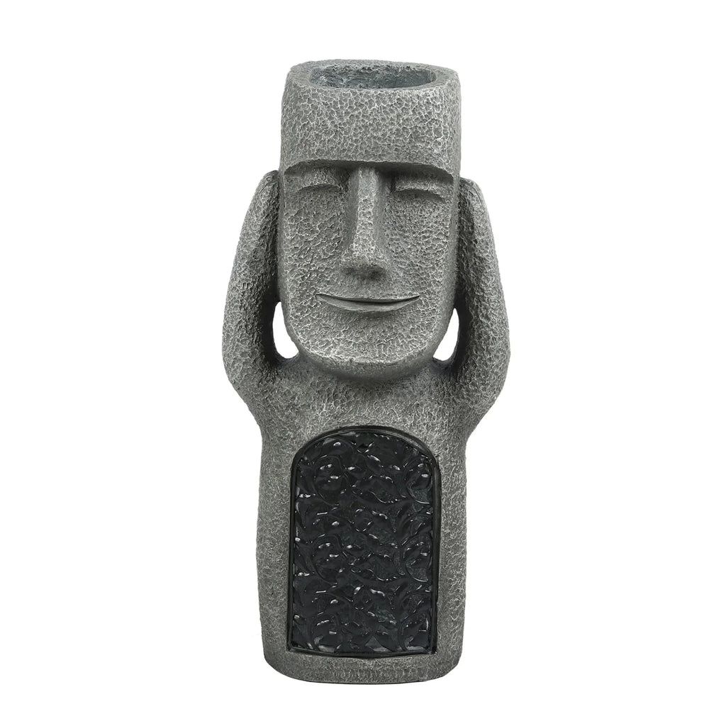 See Hear Speak No Evil Garden Easter Island Statues Creative Resin Sculpture Outdoor Decoration Home Vase Statue Decor Figurine