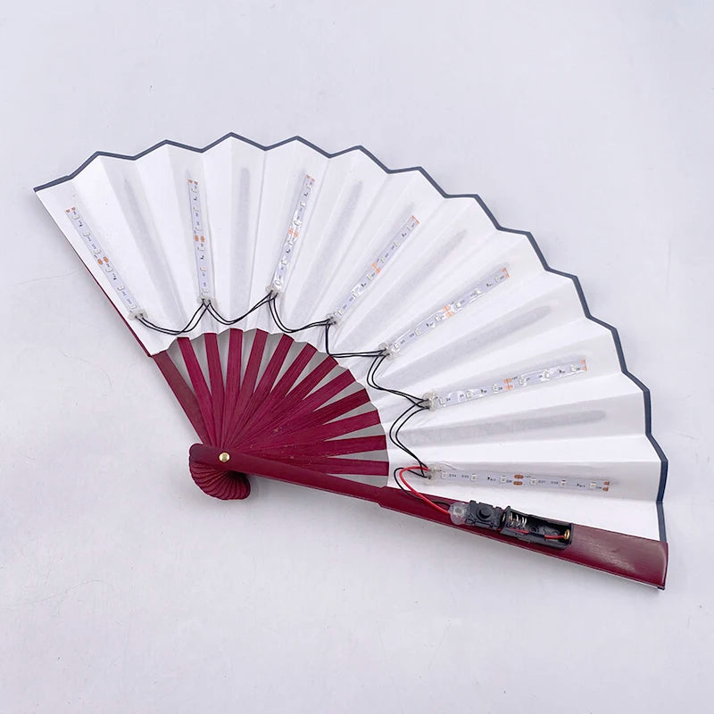 Holiday Carnival party lighting supplies  LED neon light rave fan  folding luminous fan wedding hand fan glowing in the party