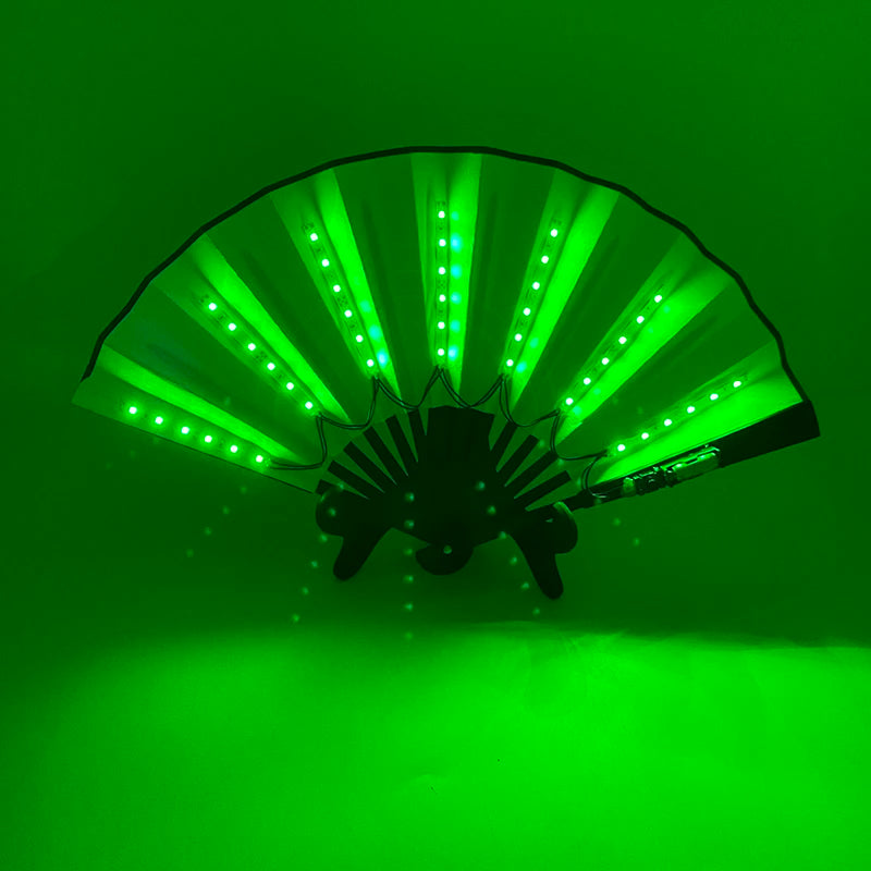Holiday Carnival party lighting supplies  LED neon light rave fan  folding luminous fan wedding hand fan glowing in the party