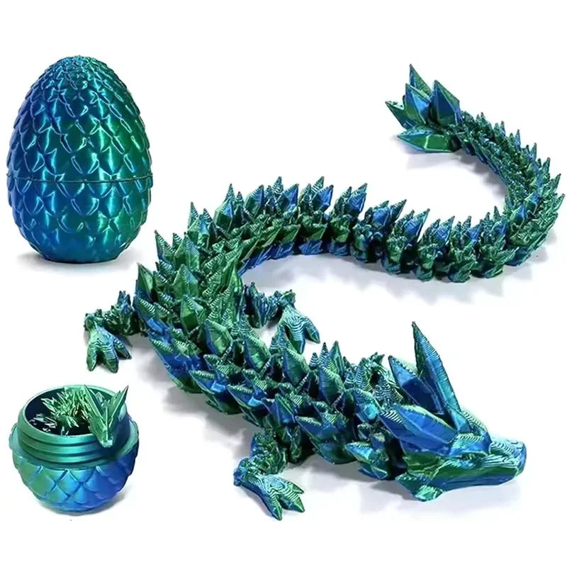 Cute 3D Printed Chinese Dragon Surprise Egg Movable Joint Articulated Dragon Mini Desktop Decoration Collectible Craft Gift