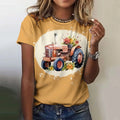 2025 New Women's T-shirt Cartoon Car Print Hippie Bus Tops Women's Trending Clothes Fashion Short Sleeve Shirt Funny Tee Tops