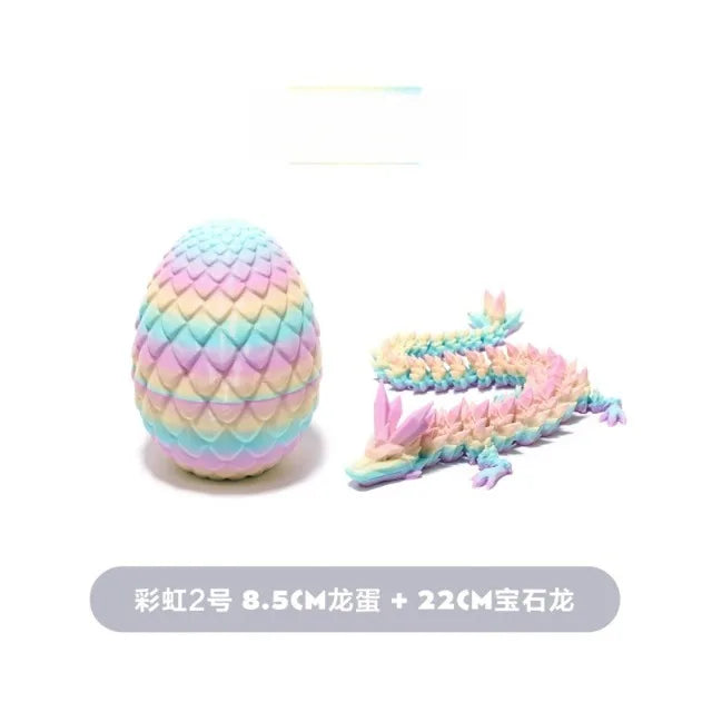Cute 3D Printed Chinese Dragon Surprise Egg Movable Joint Articulated Dragon Mini Desktop Decoration Collectible Craft Gift