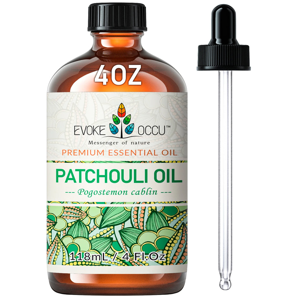 EVOKE OCCU Patchouli Essential Oil, Pure Patchouli Oil for Diffuser Massage Fragrance DIY Candle Soap Making-118ML/4 Fl.Oz