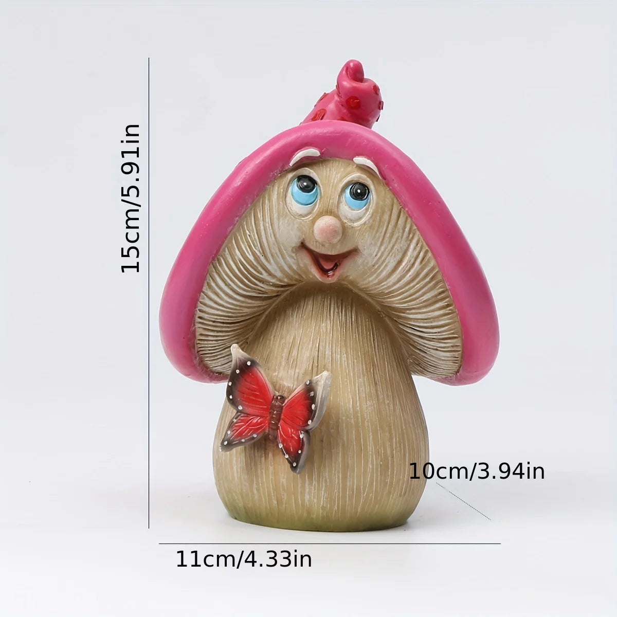 Facial Genie Mushroom Outdoor Sculpture Garden Ornament Accessories Courtyard, Lawn and Gardening