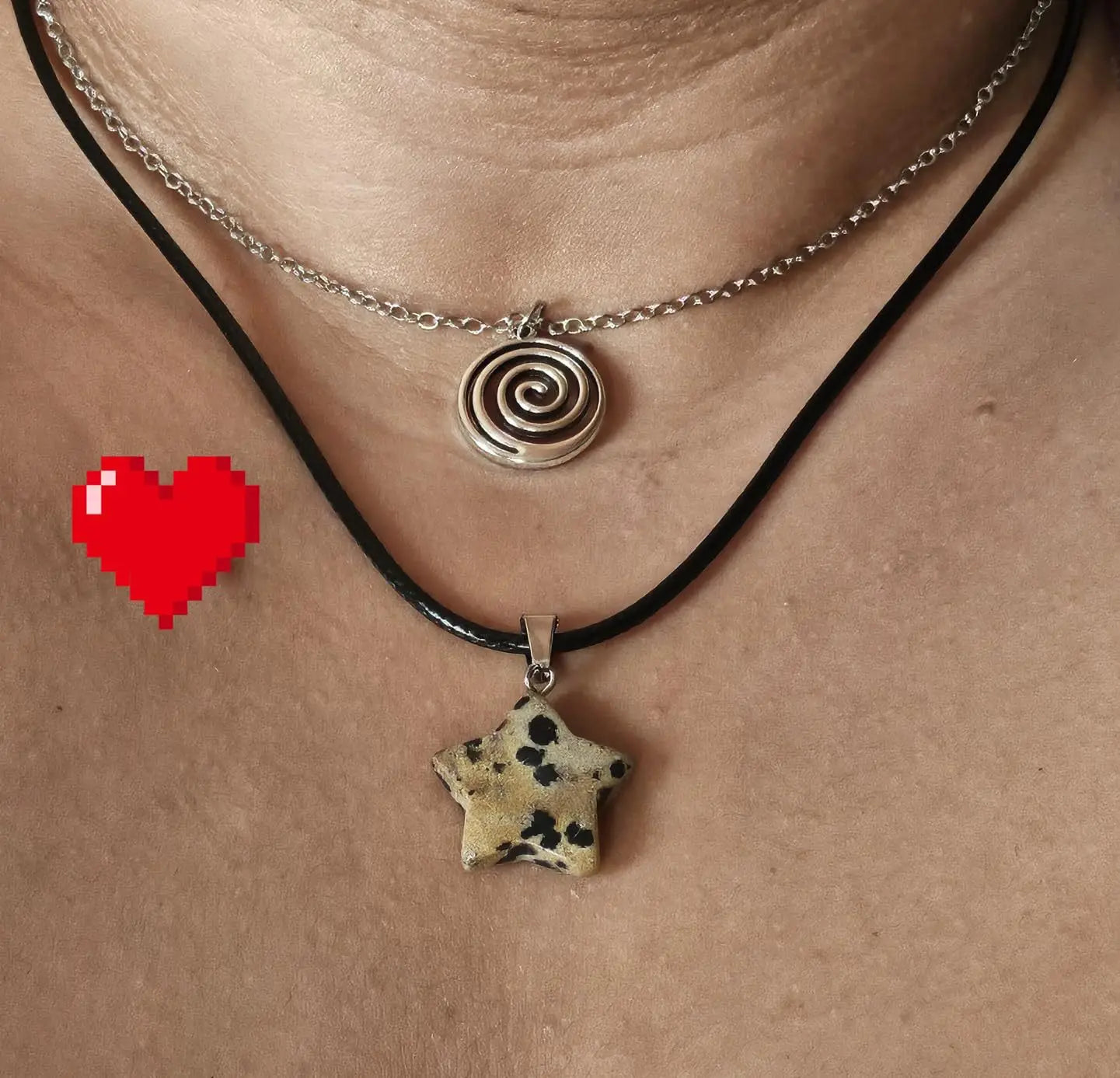 Y2K Retro Vortex Necklace For Women Man Fashion Party Rock Jewelry Accessory Gift Pentagram Vortex Sun Mysterious Hippie Choker