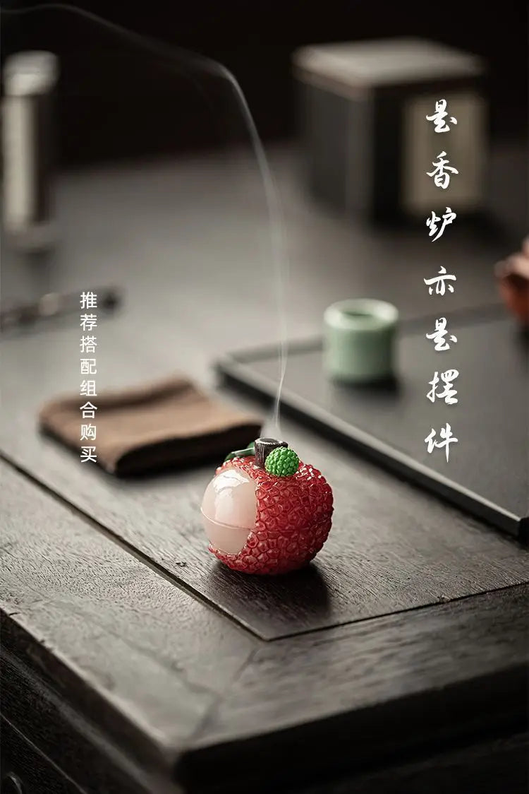 Litchi Incense Burner Indoor Small Cloud Incense Burner Sandalwood Agarwood Incense Burner Home Incense Burner Tea Room Ornament