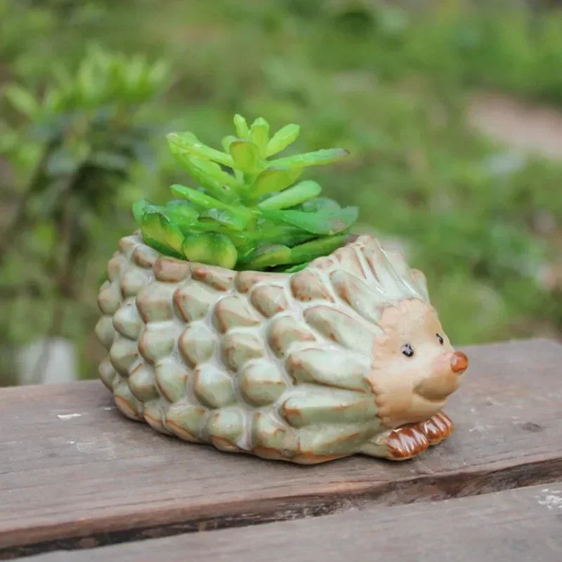 Hedgehog-shaped Ceramic Kiln Glaze Planter (1pc) - Garden Succulent Pot, Cute Bonsai Flower Pot, Decoration