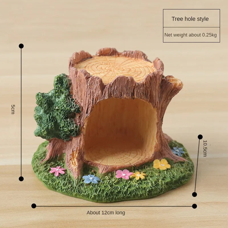 Cute Grassland Tree Hole Decoration Creative Micro Landscape Cartoon Ins Home Decoration Resin Crafts Home Decor Fairy Garden
