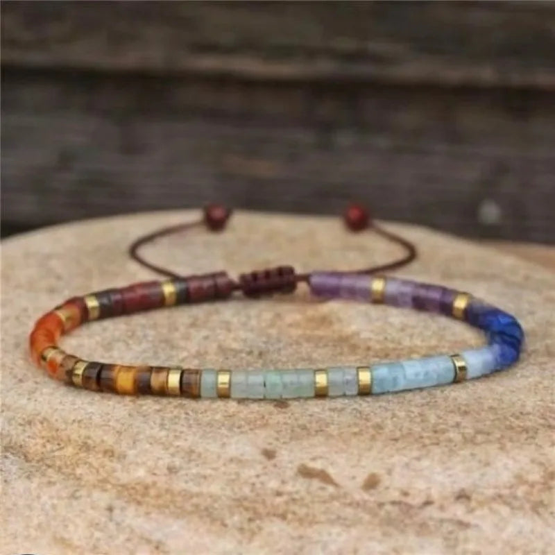 Chakra Exclusive Gemstone bracelet - Meditative Bohemian yoga, Balance protection, calmness