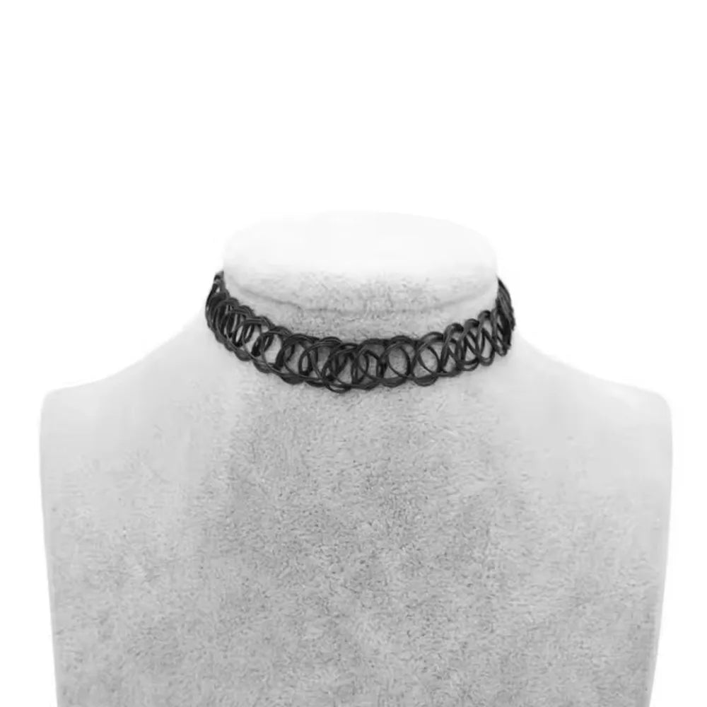 1PCS Hot Sell Vintage Hippy Stretch Tattoo Choker Necklace Elastic Chocker Necklace Fishing Line Tattoo Necklace