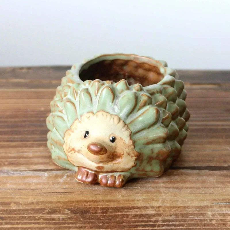 Hedgehog-shaped Ceramic Kiln Glaze Planter (1pc) - Garden Succulent Pot, Cute Bonsai Flower Pot, Decoration