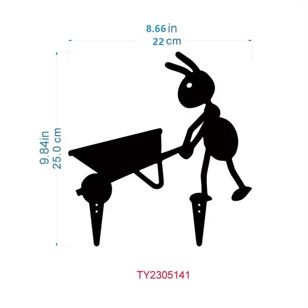 HelloYoung Metal Ant Garden Ornaments Yard Art Backyard Lawn Stakes Iron Crafts Decorative Ants for Garden Decor