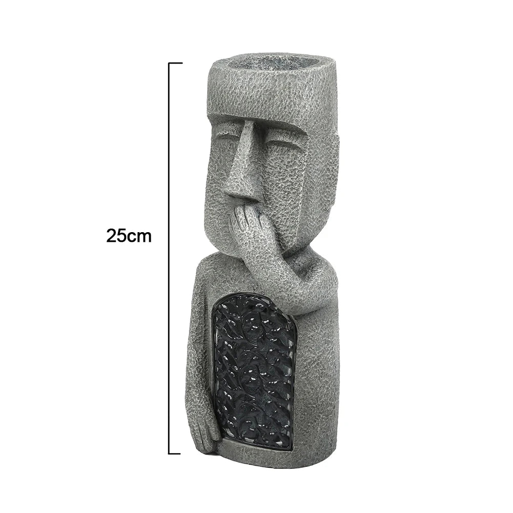 See Hear Speak No Evil Garden Easter Island Statues Creative Resin Sculpture Outdoor Decoration Home Vase Statue Decor Figurine