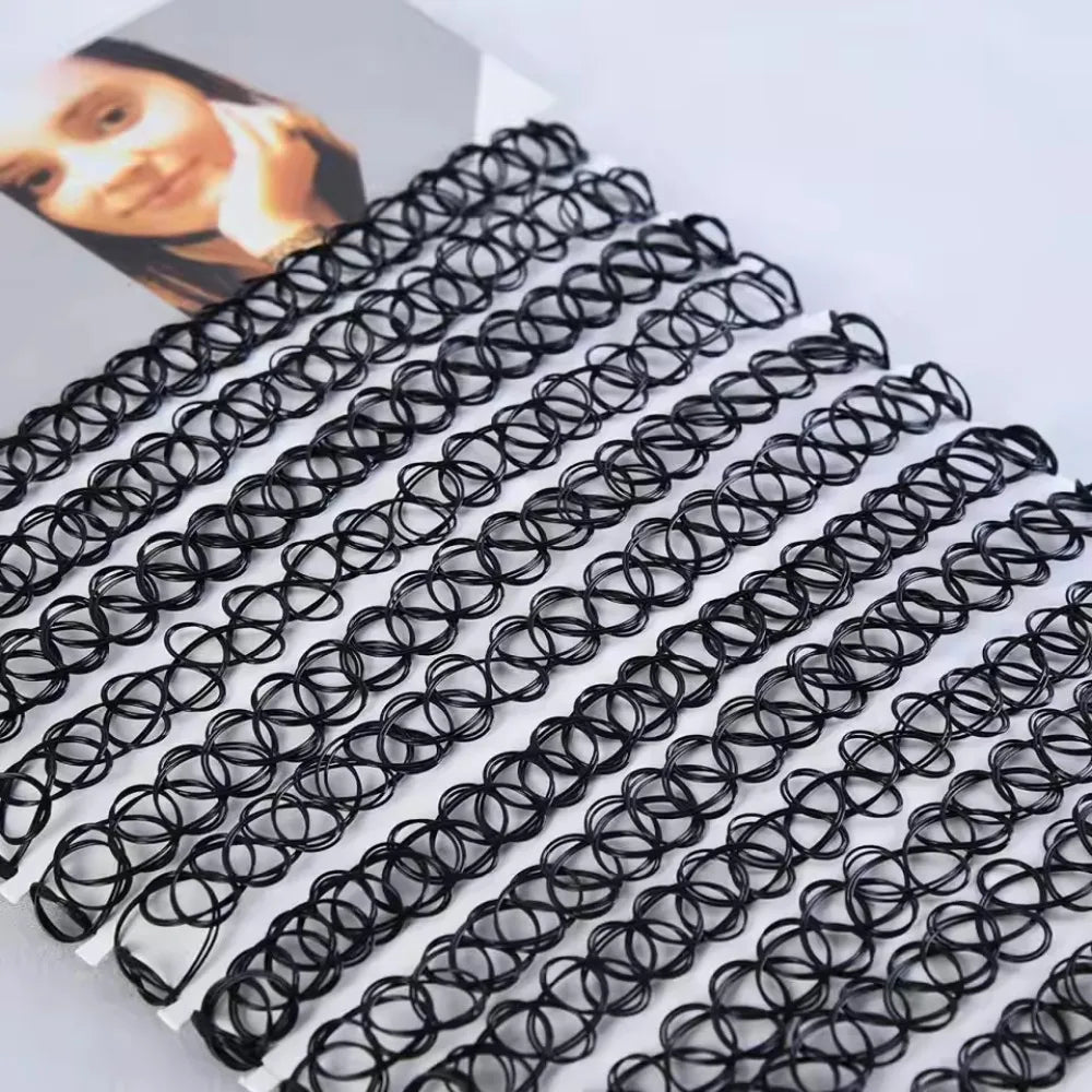 1PCS Hot Sell Vintage Hippy Stretch Tattoo Choker Necklace Elastic Chocker Necklace Fishing Line Tattoo Necklace