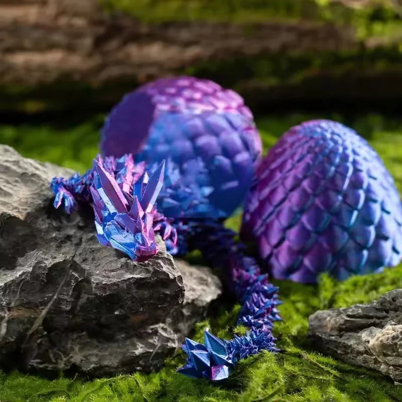 Cute 3D Printed Chinese Dragon Surprise Egg Movable Joint Articulated Dragon Mini Desktop Decoration Collectible Craft Gift