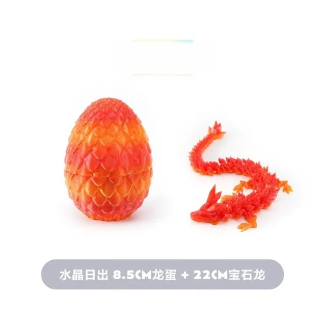 Cute 3D Printed Chinese Dragon Surprise Egg Movable Joint Articulated Dragon Mini Desktop Decoration Collectible Craft Gift